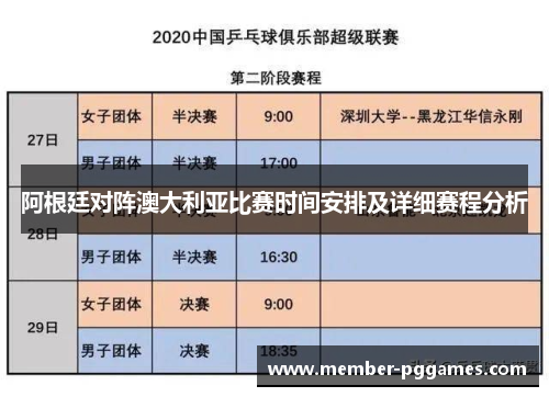 阿根廷对阵澳大利亚比赛时间安排及详细赛程分析 阿根廷对阵澳大利亚比赛时间安排及详细赛程分析